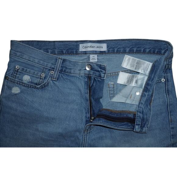 Calvin Klein Jeans Unisex Distressed Denim Cutoff Shorts Blue W30 - Picture 4 of 7